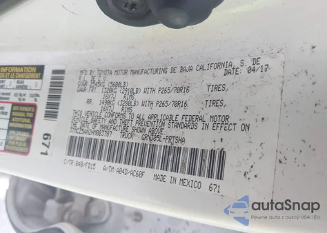 2017 Toyota Tacoma Trd Off Road from USA, damaged, VIN 3TMCZ5AN2HM083787